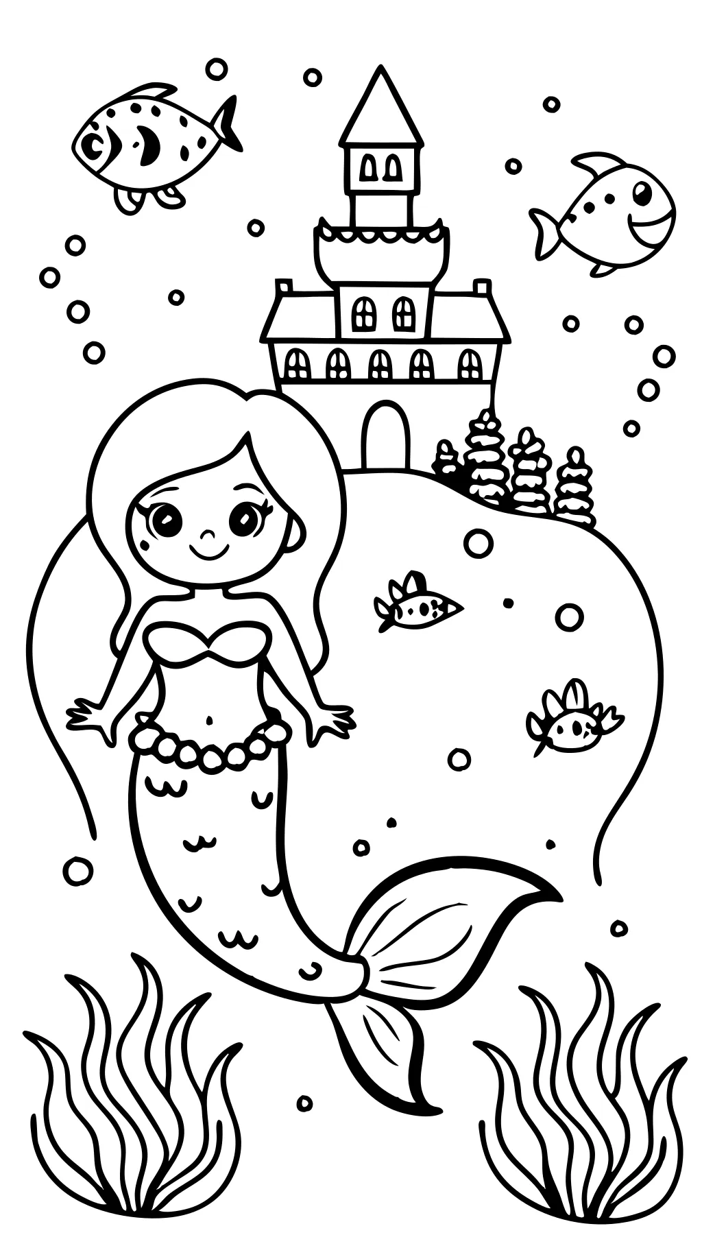 coloriage de petite sirène imprimable